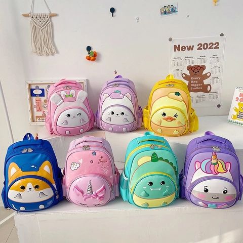 Kids Backpack Cartoon Animal 3D Stereo Hard Shell Waterproof School Bag Cute For Preschoolers Toddlers Duck Cat Unicorn
