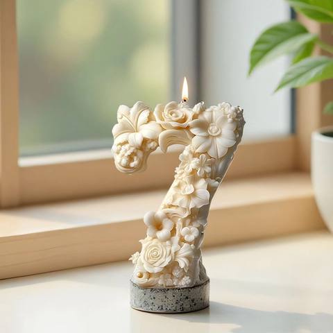Floral Number Silicone Mold 3D Rose Lily Relief For DIY Aromatherapy Candle Soap Making Plaster Ornament Elegant Decor