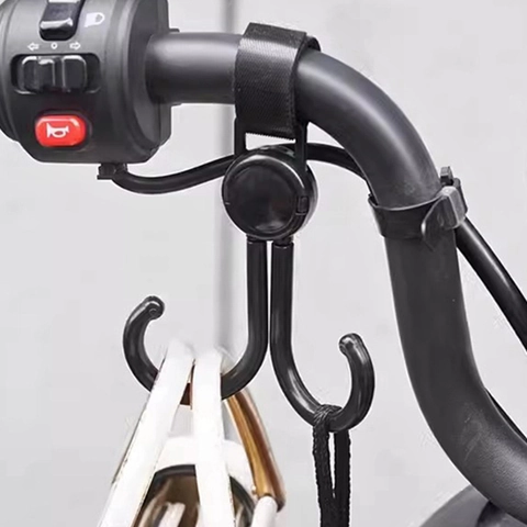 Ganci Per Passeggino Ruotabile Doppio Gancio Per Veicolo Elettrico Bicicletta Moto Regolabile Nastro Nylon Plastica