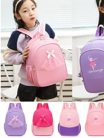 Girls Dance Backpack Ballet Tutu Sequins Waterproof Oxford School Bag Princess Cute Kids Training Bag