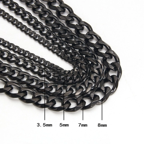 Bracciale A Catena Cubana Nera In Acciaio Inossidabile Galvanizzato Gioielli Stile Hip Hop Per Uomo E Donna Unisex Streetwear Punk Catena