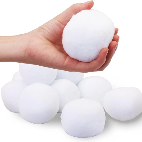 Boules De Neige Intérieur Fibre Synthétique Souple Lavable Sécurisée Boule Artificielle Pour Déco Sapin Et Jeu Fête