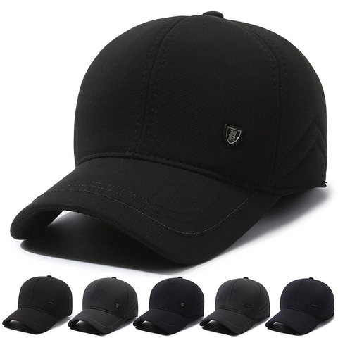 Casquette De Baseball Hiver Homme Avec Cache-Oreilles Chaude Coupe-Vent Laine Ajustable