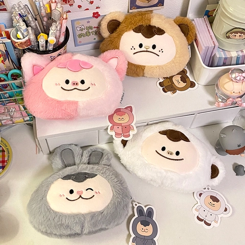 Borsa a Tracolla in Peluche a Forma di Mostro Portamonete a Cartone Animato Custodia per Auricolari Con Tracolla Regolabile per Donna