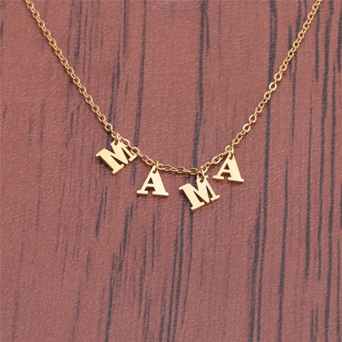 MAMA Anhänger Halskette Edelstahl Muttertag Geschenk Elegante O Kette Schmuck Für Damen