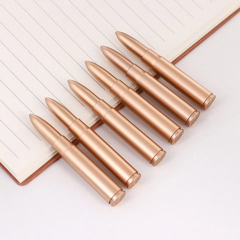 Penna a Sfera Creativa a Forma di Proiettile Oro Retro Penna per Scrittura per Ufficio Scuola Cartoleria Premio Studenti