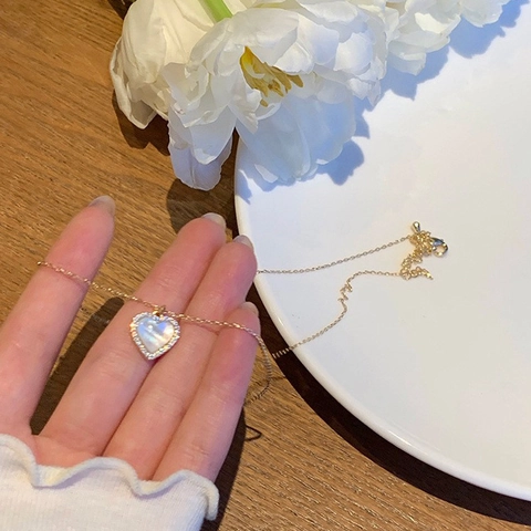 Herz Anhänger Halskette Zinklegierung Mit Künstlichem Perlmutt Und Strass Eleganter Modeschmuck Für Damen