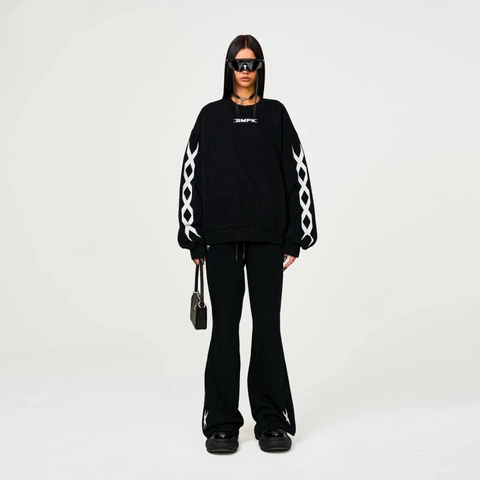Women Flare Sweatpants Cotton Embroidered Cross Drawstring Waist Casual Lounge Long Pants