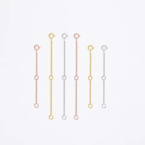 925 Sterling Silver Extension Chain With Spring Buckle Adjustable Necklace Bracelet Extender For DIY Jewelry Making Findings