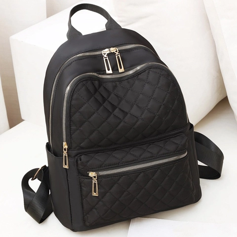 Zaino Da Donna Alla Moda Tessuto Oxford Idrorepellente Motivo A Rombi Tasche Multiple Antifurto Viaggio Casual Leggero