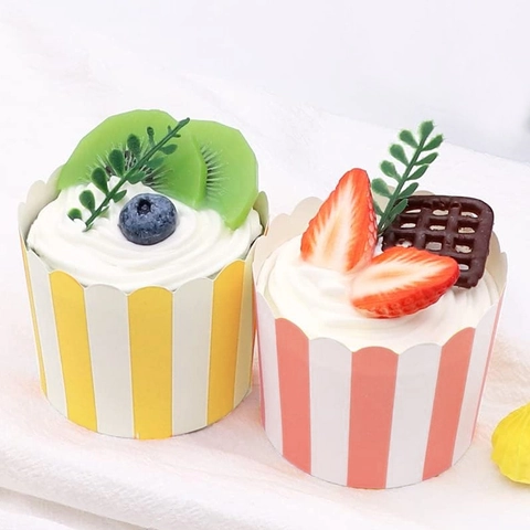 Ανθεκτικές στη Θερμότητα Θήκες για Cupcake Ριγέ Πουά Θήκες για Muffin Χαρτί από Πολτό Ξύλου με Επικάλυψη PE για Διακόσμηση Τούρτας Πάρτι Γάμος