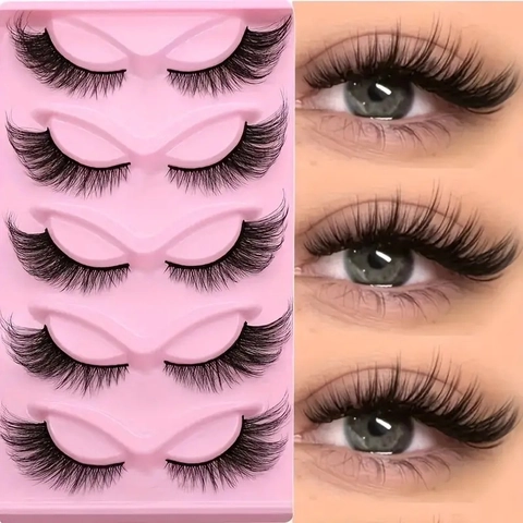 Ψεύτικες Βλεφαρίδες Συνθετική Ίνα Wispy Cat Eye Φουντωτές Επαγγελματικές Φυσική Εμφάνιση Χειροποίητες Μακιγιάζ Επέκταση