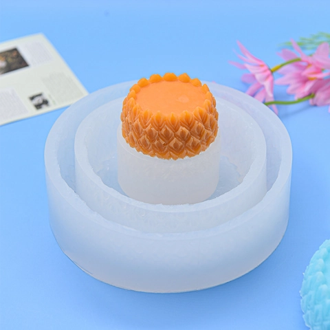 Ronde Siliconen Vorm Met 3D Verentextuur Voor DIY Bakken Mousse Taart Zeep Kaars Gips Hars Handwerk Gereedschap