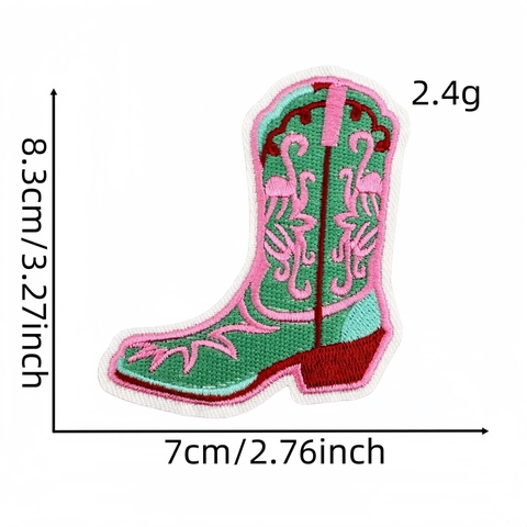 Western Cowboy Embroidered Patches Retro Graffiti Letter Travel Scenery Fabric Iron On Sew On Decorative Apparel Accessories