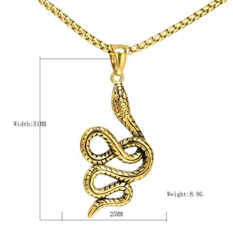 Collar Con Colgante De Serpiente Cobra Acero Inoxidable Serpiente Enrollada Textura De Escamas Joyería Punk Gótica Hip Hop Unisex
