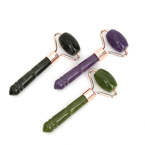 Facial Massage Roller Resin Beeswax Skin Care Beauty Tool Single Head Rose Gold Manual Massager For Face Neck Relaxing