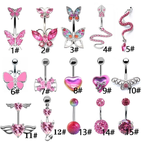 Bauchnabelpiercing Zirkon Schmetterling Schlange Herz Anhänger Körperschmuck Für Damen Ohne Piercing Clip On Sexy