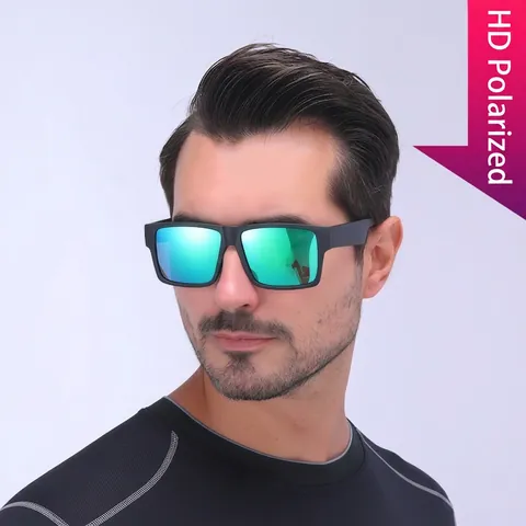 Lunettes De Soleil Polarisées Carrées Pour Hommes Et Femmes Monture Texture Bois Rétro Protection UV400 Classique
