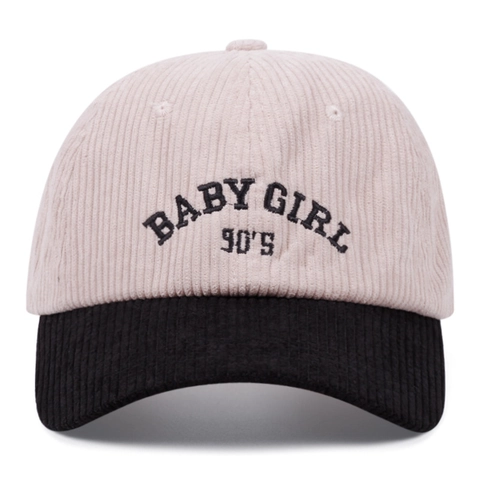 Berretto Da Baseball In Velluto A Coste Retrò Ricamo Lettere Regolabile Cappello Parasole Stile Anni 90