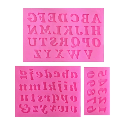Silicone Alphabet And Number Molds Heat Resistant Non-Stick Fondant Chocolate Cake Decorating Baking DIY Craft Molds