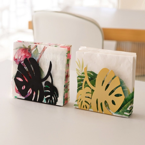 Porte Serviettes En Feuille De Monstera Fer Métal Rack À Tissu Vertical Décor De Table À Manger Style Nordique Moderne