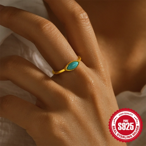 925 Sterling Silver Open Ring For Women Minimalist Adjustable Zirconia Leaf Flower Star Moon Butterfly Gold Plated Finger Ring