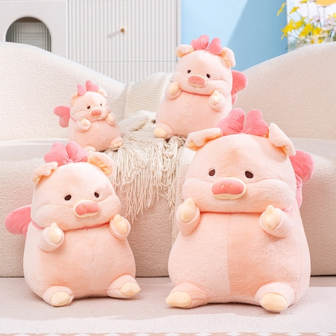 Schattige Roze Varken Pluche Speelgoed Zachte Knuffel Varkentje Pop Hart Vlinder Verjaardagshoed Cadeau Voor Kinderen
