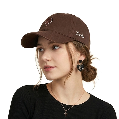 Cappello Da Baseball In Cotone Ricamato Quadrifoglio Lettera Lucky Regolabile Protezione Solare Berretto Unisex Outdoor