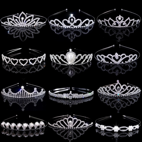 Eleganter Legierung Strass Kunstperle Braut Tiara Krone Stirnband Für Hochzeit Geburtstag Party Haarschmuck Für Damen