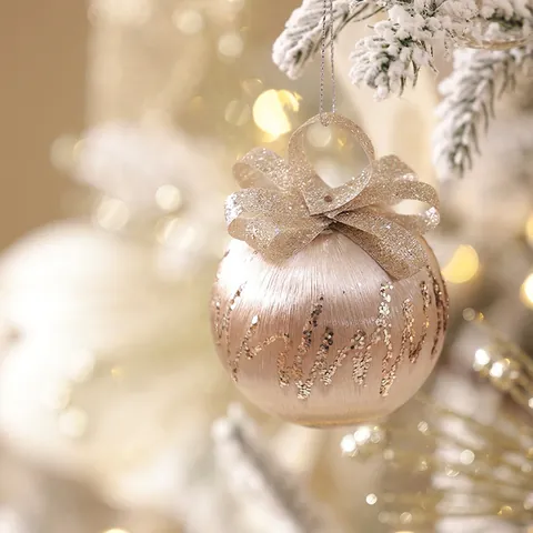Addobbi Per Albero Di Natale Oro Champagne Decorazioni Appese Schiuma Velluto Con Paillettes Künstliche Perle Elegante Festa Di Vacanza Arredamento Casa