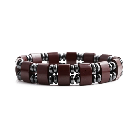 Beaded Bracelet Hematite Magnetic Copper Spacers Health Jewelry Vintage Unisex Style
