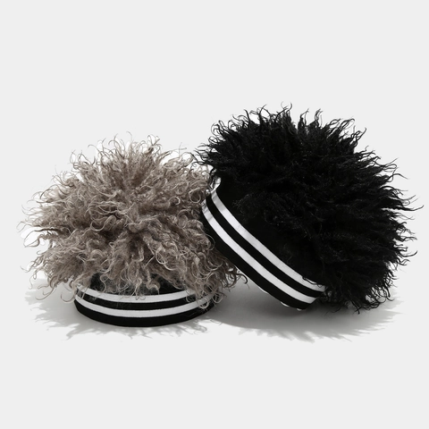 Bonnet Tricoté Drôle De Perruque Afro Acrylique Chaud Rayé Pull Chapeau De Propriétaire Pour Hommes Femmes Fête Nouveauté