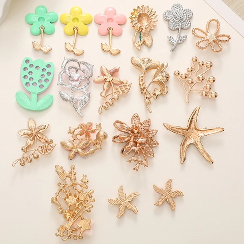DIY Schmuckzubehör Zinklegierung Strass Kunstperle Dekorative Accessoires Für Handyhülle Schuh Sonnenblume Seestern