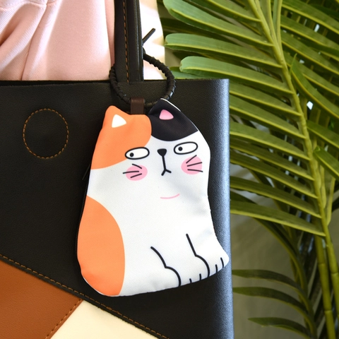 Cute Cartoon Animal Mini Coin Purse Portable Fabric Earphone Storage Bag With Hanging Loop Bag Charm For Lipstick Keys