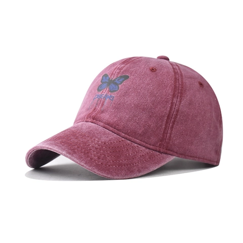 Cappello Da Baseball Cotone Lavato Ricamo Farfalla Lettera Dreams Retrò Regolabile Unisex Berretto