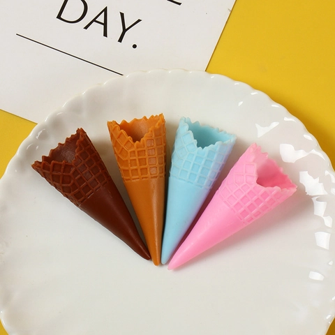 Simulation Ice Cream Cone Mini Artificial Food Model PVC Waffle Texture For DIY Decor Photography Props Dollhouse Accessories