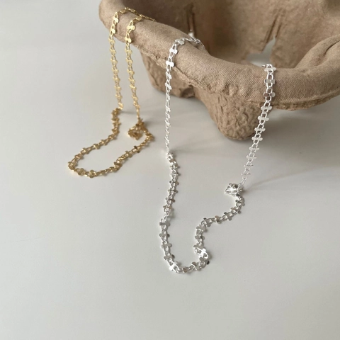 Collana In Argento Sterling 925 Minimalista Maglie Traforate A Forma Di Ala Gioielli Da Donna Catena Versatile