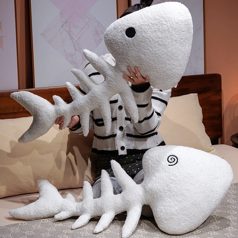 Fischgräte Plüsch Kissen Sherpa Kreatives Dekokissen Sofa Schlafzimmer Weiches Kuscheltier Weiß Neuheit Puppe