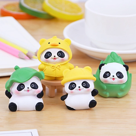 Mini Figurine Di Panda In Resina Ornamenti Animali Cartoni Animati Carini Decorazione Scrivania Auto Interni