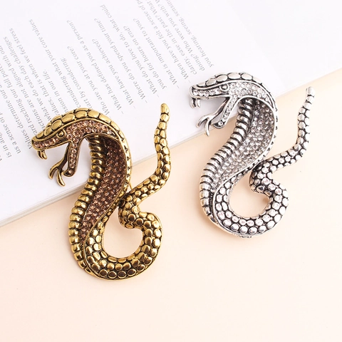 Spilla Serpente Lega Di Zinco Strass Smalto Forma Animale Gioielli Di Moda Vintage Accessorio Per Donne Uomini