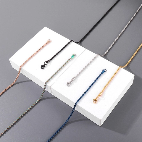 Collana A Catena In Acciaio Inossidabile Placcato Sottovuoto Accessorio Per Maglione Geometrico Minimalista Per Uomo Donna Unisex