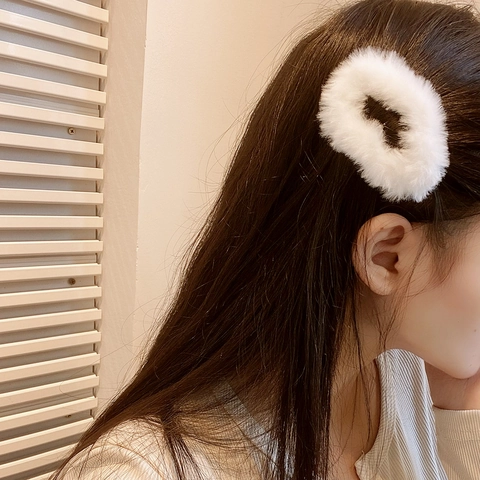 Plüsch Haarspangen Kunstpelz Weiche Flauschige Snap Barrette Seitenpony Clip Süße Herbst Winter Haarschmuck Für Frauen Mädchen