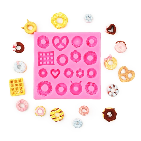 Mini Dessert Siliconen Vorm Voor Donuts Wafels En Harten Bakken En Hars Ambacht DIY Taart Decoratie