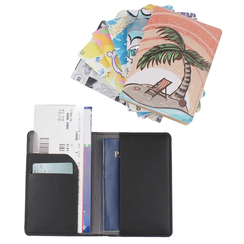 Passport Holder PU Leather Waterproof Travel Document Case Printed Cartoon Manga Style Protector Sleeve Travel Accessory