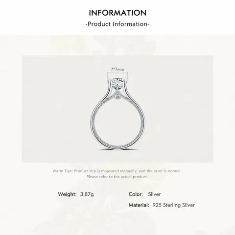 925 Sterling Silver Rings For Women Zircon Inlaid Elegant Fashion Wedding Engagement Jewelry Sparkle Gift