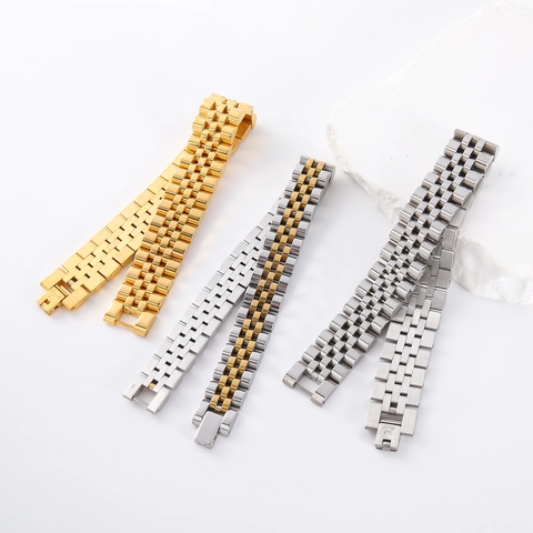 Pulsera De Acero Inoxidable 304 Estilo Jubilee Correa De Reloj Eslabones Joyería De Moda Minimalista Para Hombres Y Mujeres