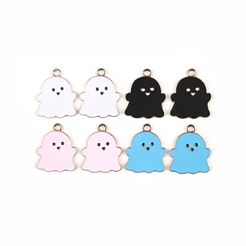 Halloween Cartoon Fantôme Charmes Alliage Émail Goutte D'huile Pendentifs Pour DIY Fabrication De Bijoux Porte-clés Bracelet Collier Accessoires