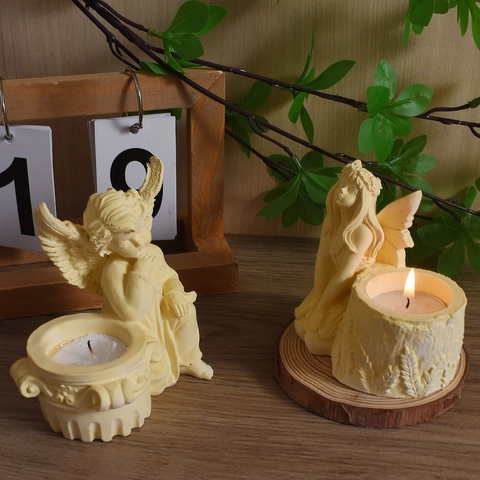 Angel Fairy Silicone Mold For DIY Candle Cup Candlestick Home Decor Handcrafted Plaster Resin Craft Tool Novelty