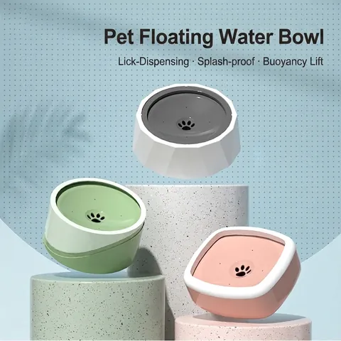 Bol À Eau Flottant Pour Animaux ABS PP Anti Éclaboussures Distributeur Anti Débordement Pour Chiens Chats Minimaliste