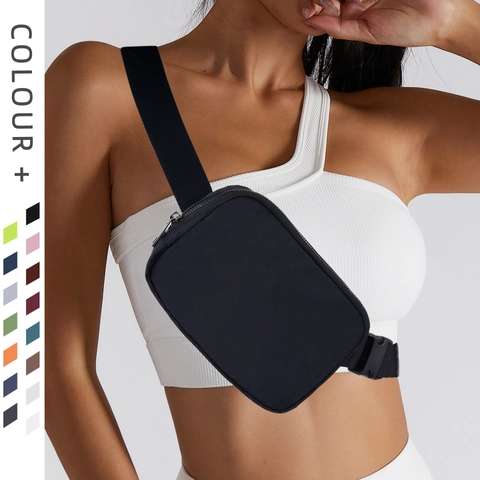 Belt Bag Nylon Waterproof Adjustable Strap Sports Running Fanny Pack Crossbody Chest Bag For Women Men